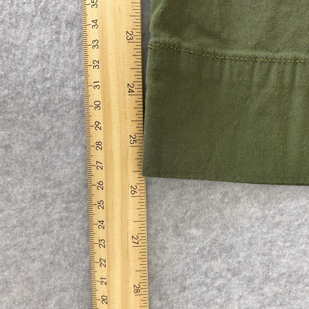 Anthropologie Maeve Green The Colette Wide Leg Linen Blend Crop Pants Size 23 - Picture 12 of 13